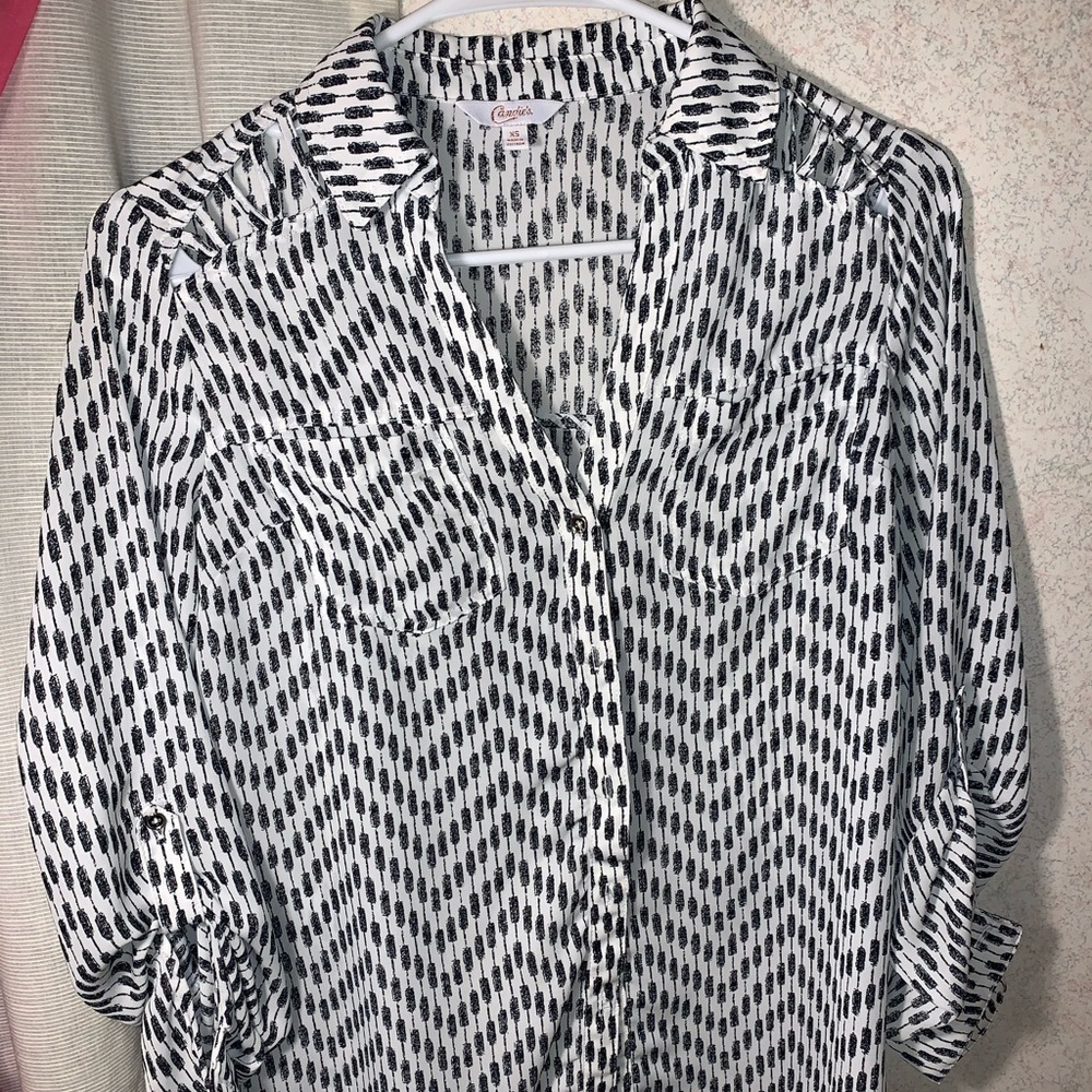 White And Black Formal Top